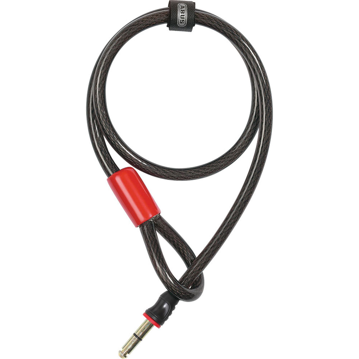 Zwart Abus ACL12/100 12 mm insteekkabel, 100 cm lang, geschikt voor fiets- en beveiligingsslot, zichtbaar in de afbeelding