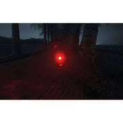 Axa Spark achterlicht met batterij, compact formaat 50/80 mm, zichtbaar op de fiets onderkant en bevestigingsbeugel.