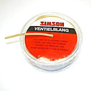 Simson ventielslang van 10 meter voor motorfietsen, toebehoren in zwart, zichtbaar in de afbeelding.