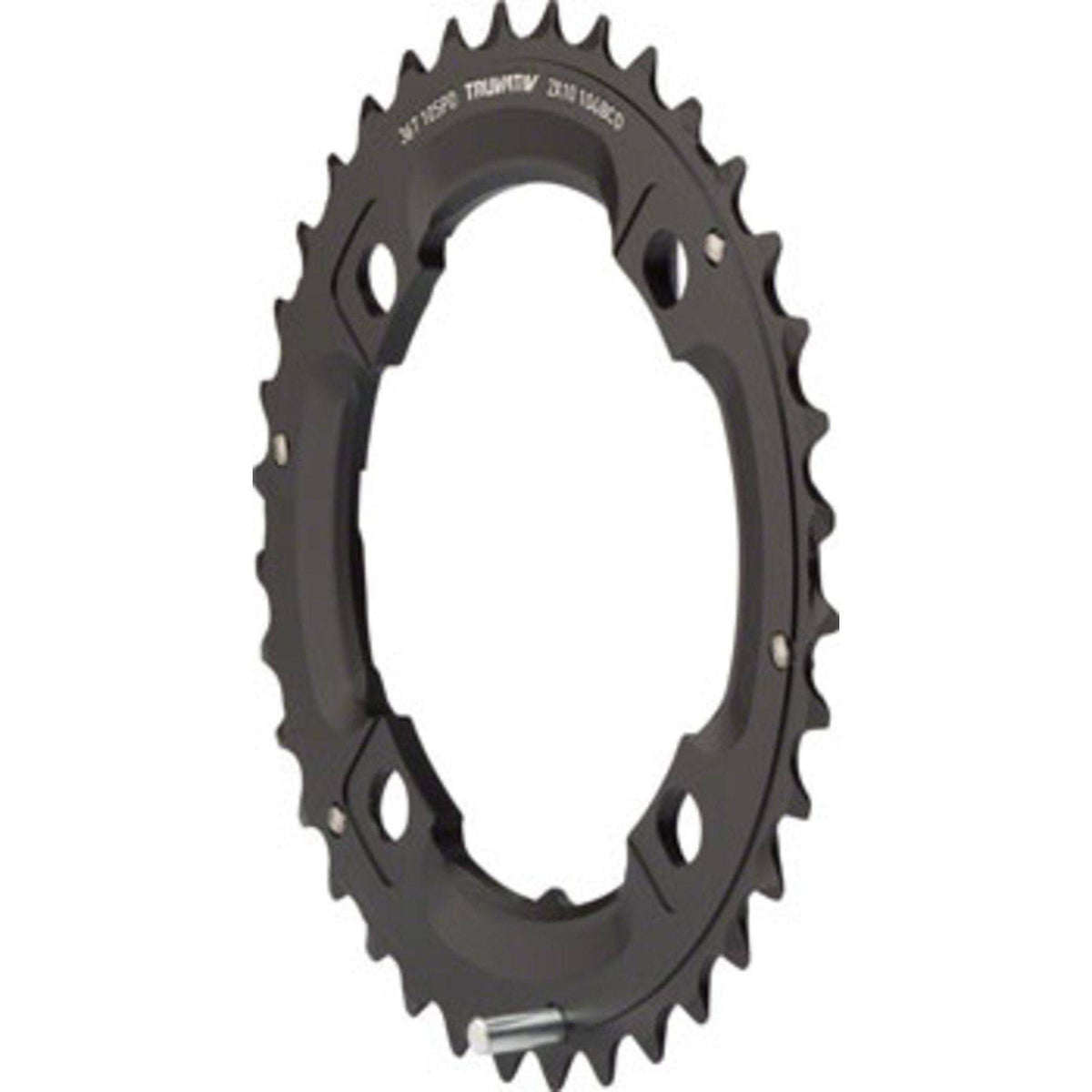 Zwart Sram kettingblad 36T voor 10V en 9-speed, met L-Pin, pitch 104, zichtbaar op de afbeelding