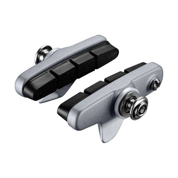 Shimano 105 R55C4 remblokset voor velgremmen, zilver, geschikt voor fietsremmen, zichtbaar op de afbeelding