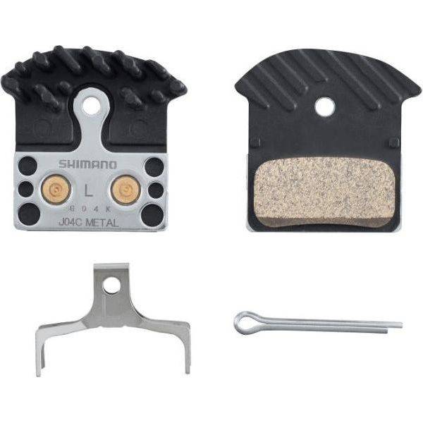 Shimano J04C metalen schijfremblokset met koelvinnen voor krachtige remprestaties op de fiets