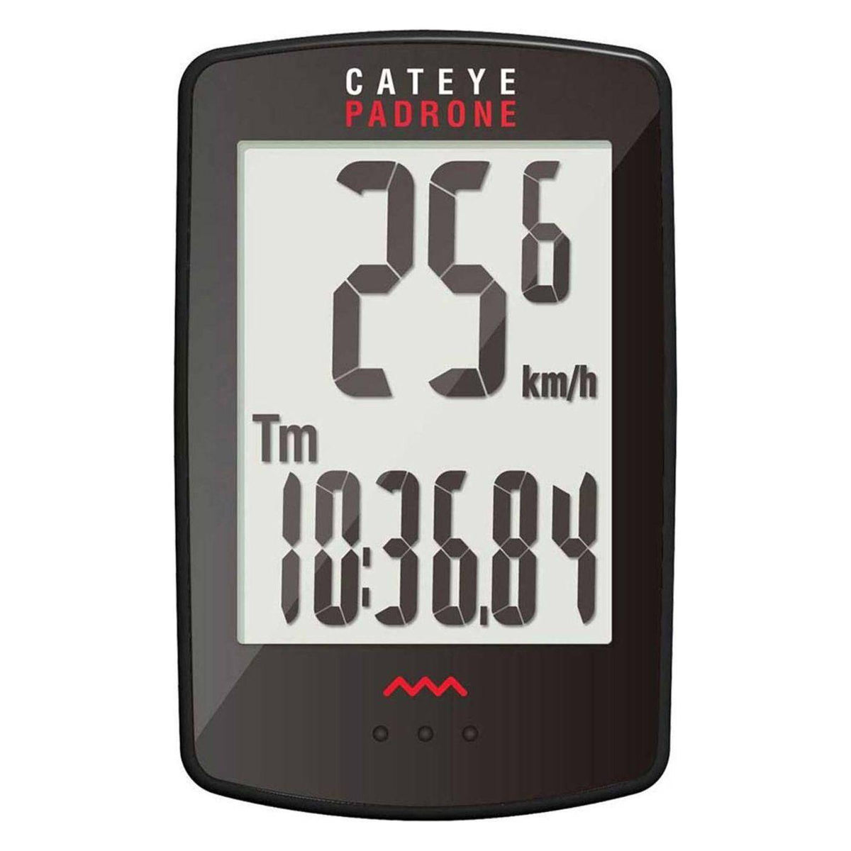 Cateye Padrone CC-PA100W draadloze fietscomputer met groot scherm en kilometerteller op fiets, overzichtelijke display en gebruiksvriendelijk
