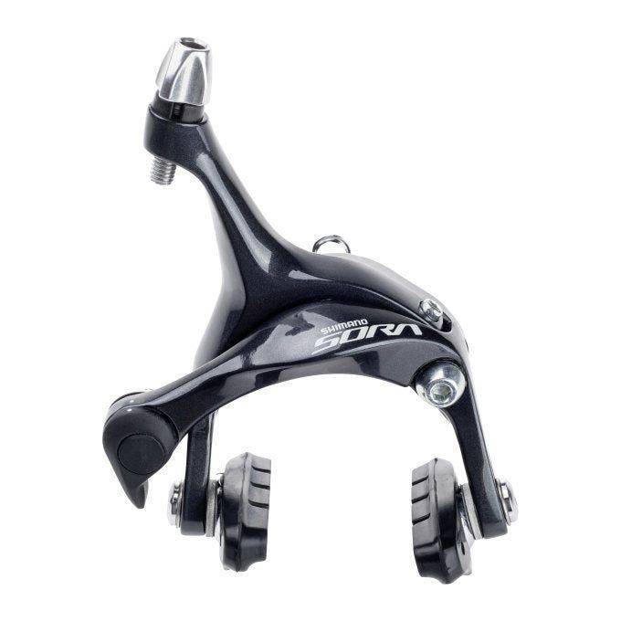 Zwarte Shimano Sora BR-R3000 achter remhoef voor racefiets met velgremmen, geschikt voor betrouwbare remprestaties.