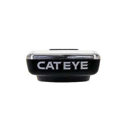 Cateye draadloze fietscomputer CC-VT235W in zwart met achtergrondverlichting, toont kilometerteller en fietsgegevens.