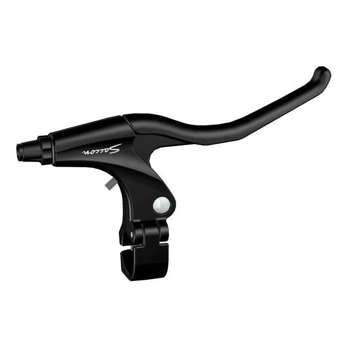 Zwarte Saccon V-brake remgreep met drie vingers, geschikt voor fietsremmen, los onderdeel voor reparatie of vervanging.