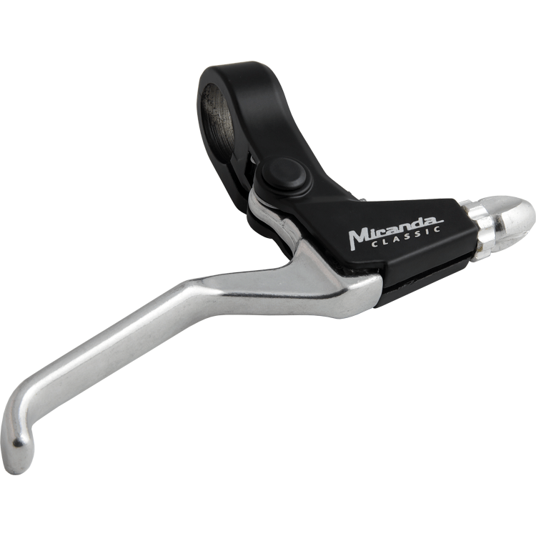 Zwarte matte remgreepset Miranda met drie vingers voor losse remmen, geschikt voor fiets of bromfiets.