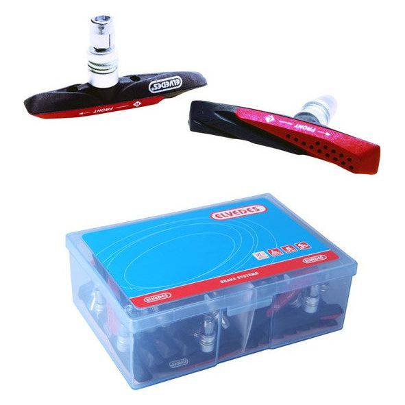 Elvedes V-brake remblokset inbus dual compound, 25 paar, voor betrouwbare remprestaties op fietsen.