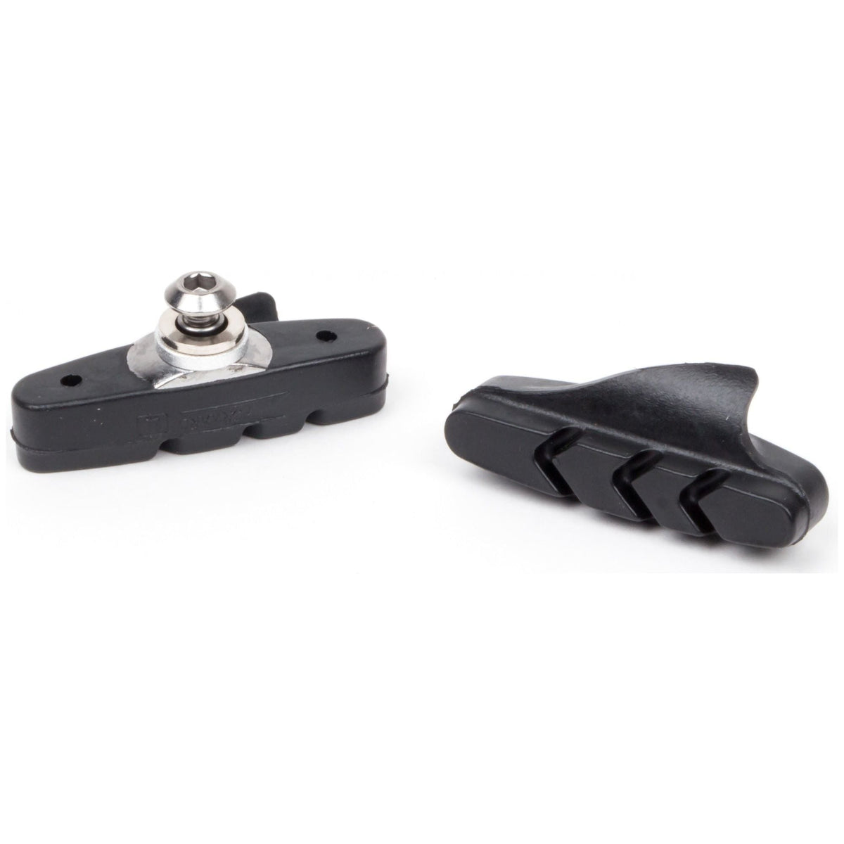 Elvedes universele remblokjes voor velgremmen op kaart, set van remblokjes voor fietsremmen, close-up van de remblokjes.