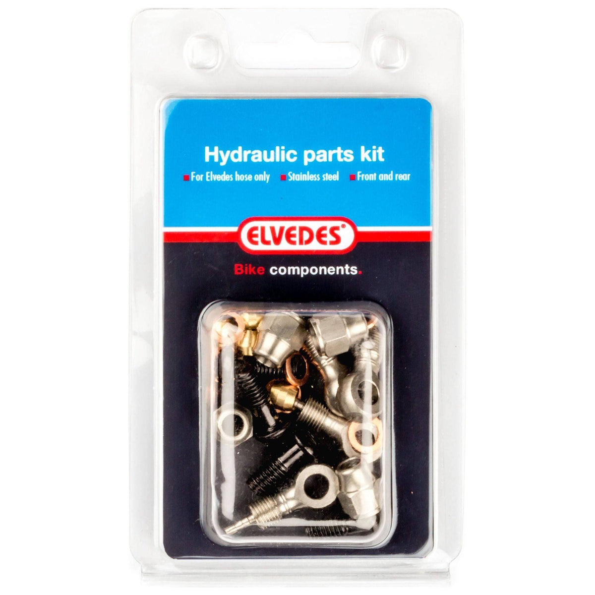 Elvedes hydraulische onderdelen kit voor Magura MT2 remmen, RVS M6 onderdelen en bevestigingen voor voor- en achterrem