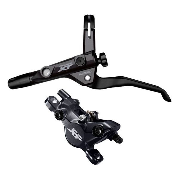 Shimano Deore XT M8100 hydraulische schijfremset voor trekking MTB, inclusief remhendels en schijven, geschikt voor mountainbiken.