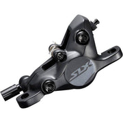 Shimano SLX M7100 remklauw Post Mount G03S Resin met 2 zuigers voor mountainbike remsysteem, zichtbaar in de afbeelding.