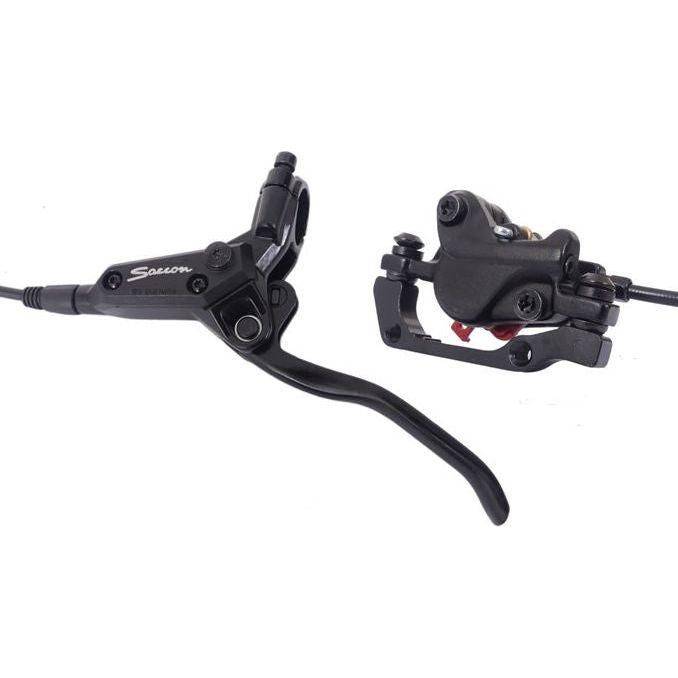 Saccon hydraulisch remset voor links, 850 mm, geschikt voor e-bike schijfremmen, zichtbaar in de afbeelding.