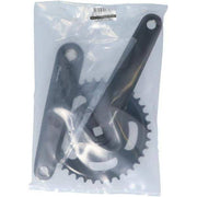 Zwart Miranda stadsfiets crankstel met 38T kettingblad, 170 mm crankarm en 9,5 cm disc, zichtbaar op de afbeelding
