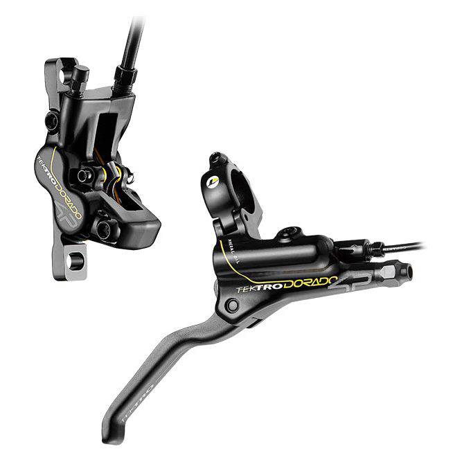 Zwarte hydraulische schijfremset voor e-bike van Tektro, rechts, met 1800 mm leiding en HD-E730 model, zichtbaar in de afbeelding.