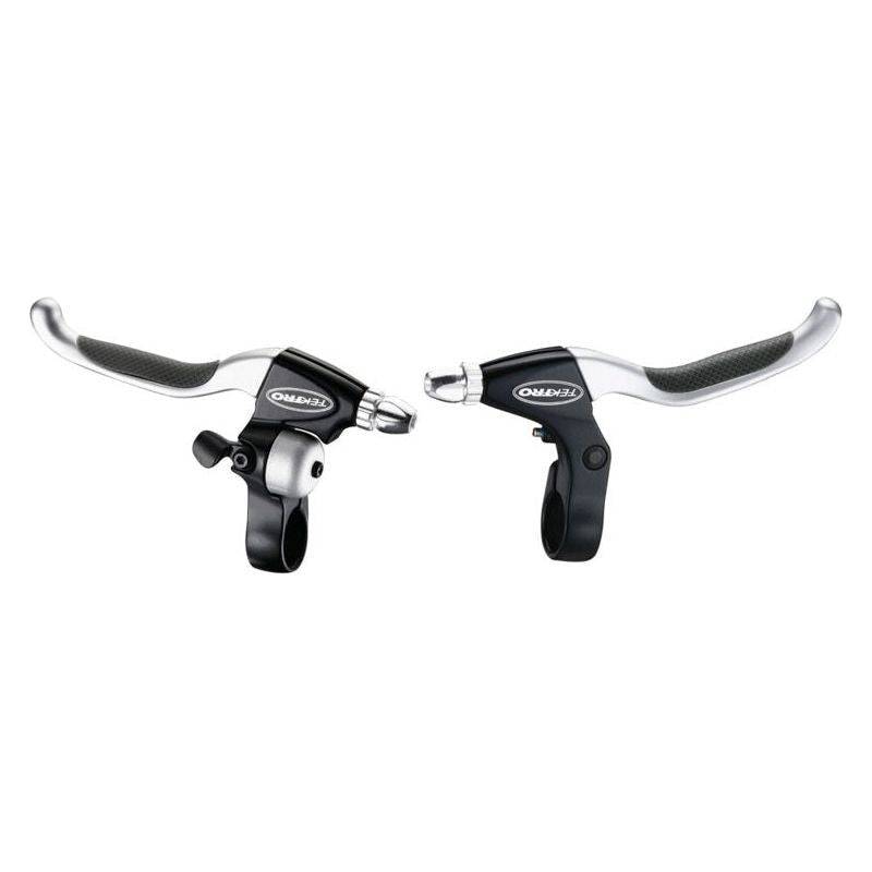 Tektro CL530TS en CL535RT V-brak hendelset met geïntegreerde fietsbel, zwart satijn, losse remgrepen voor fietsaccessoire