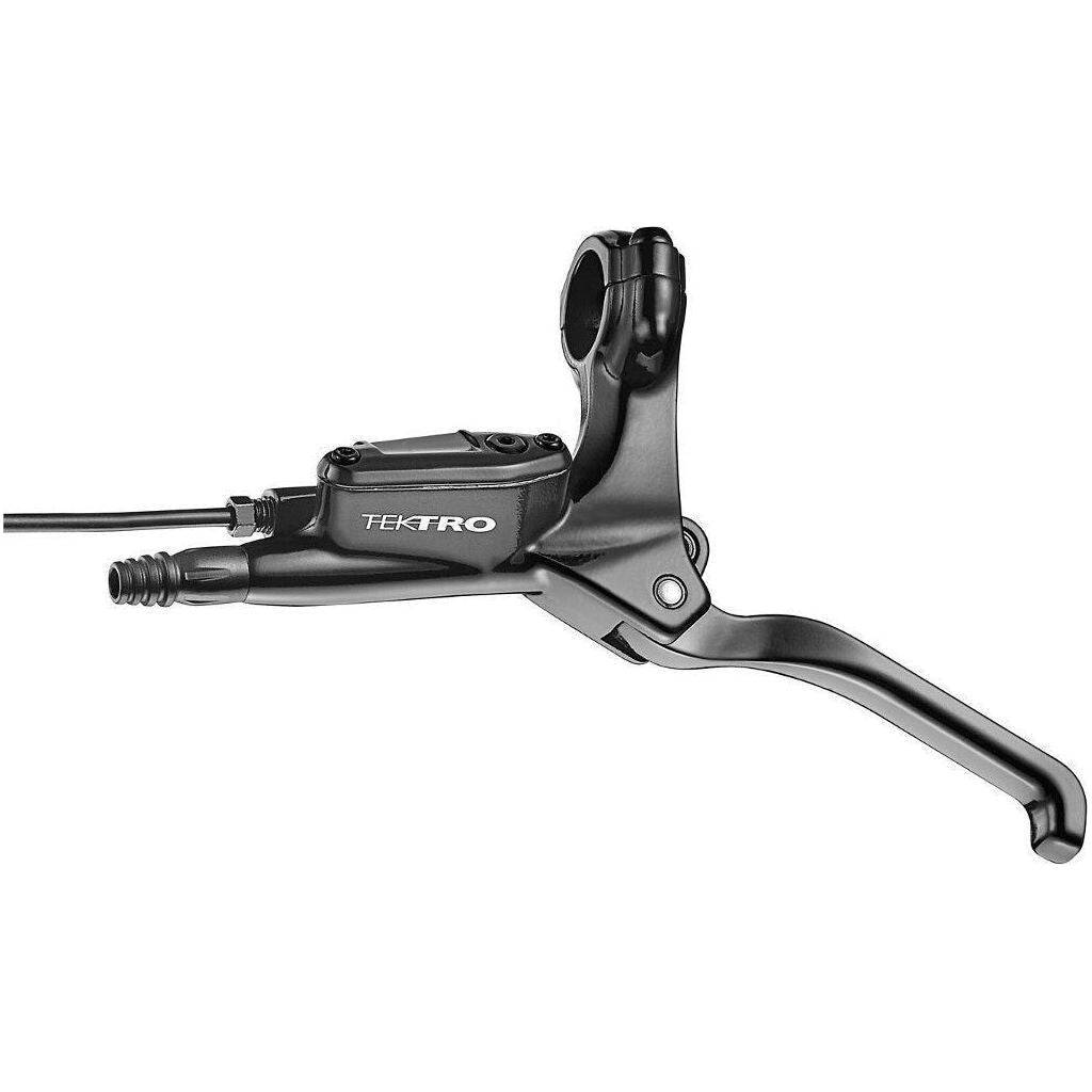 Zwarte Tektro remgreep links voor HD-E350, losse remgreep voor elektrische fiets, zichtbaar met handvat en remmechanisme.