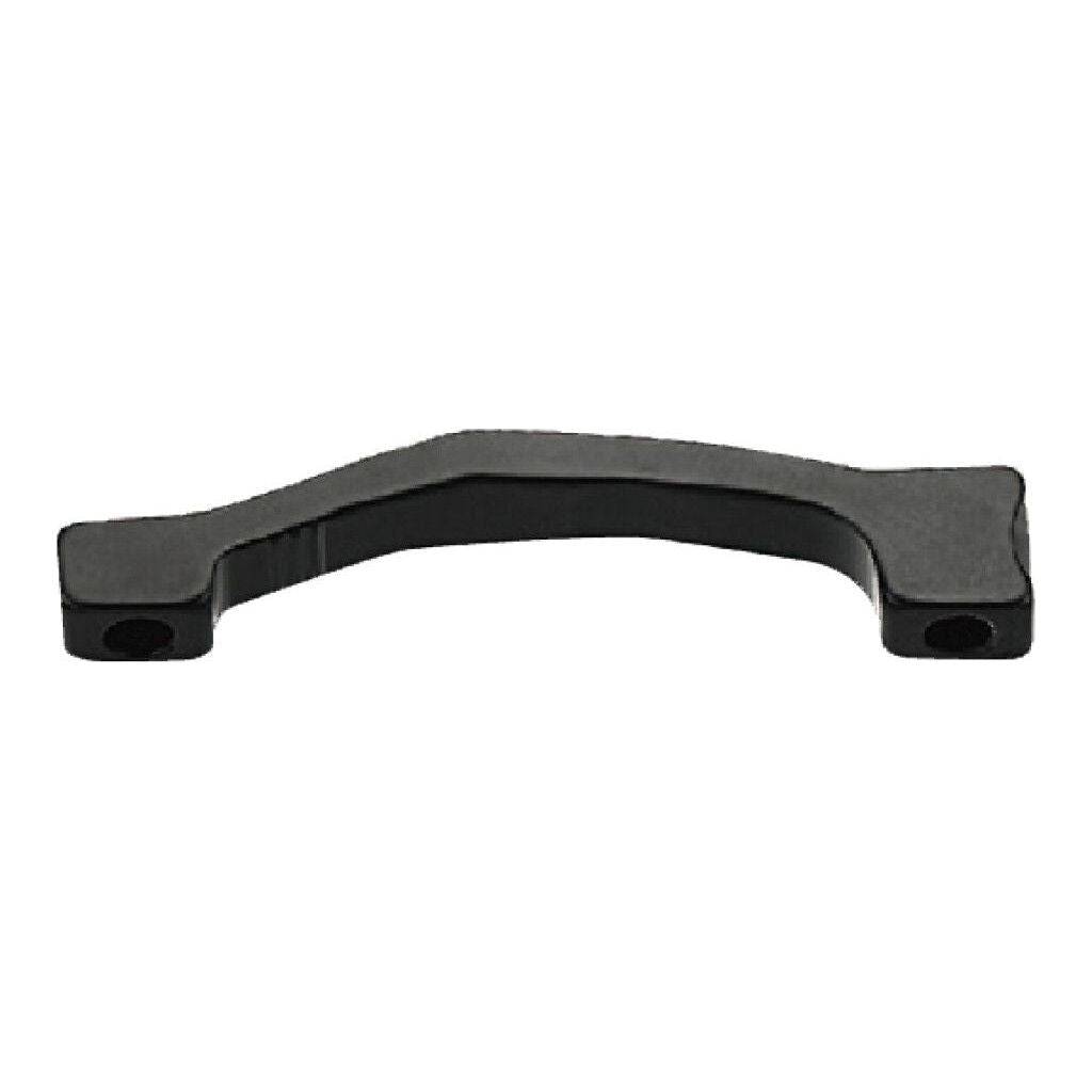 Tektro schijfremadapter A12 Postmount 180 naar 203 mm voor montage van remmen op fietsframe, zwart kunststof.