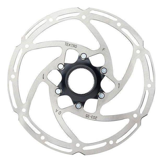 Remschijf Tektro Tr203-35 Ø203Mm Centerlock - Zilver (Werkplaatsverpakking) - Le Coq Wielerartikelen