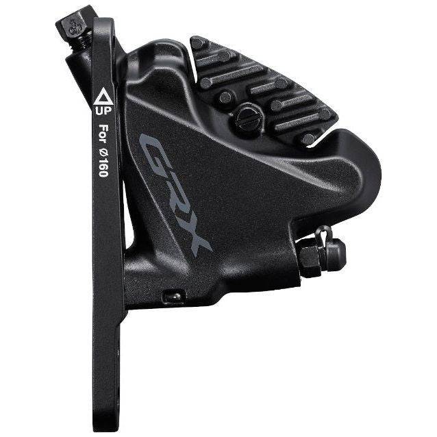 Shimano GRX BR-RX400 voorzijde hydraulische remklauw met flat mount voor schijfremmen, zwart, inclusief remmen en bevestigingen