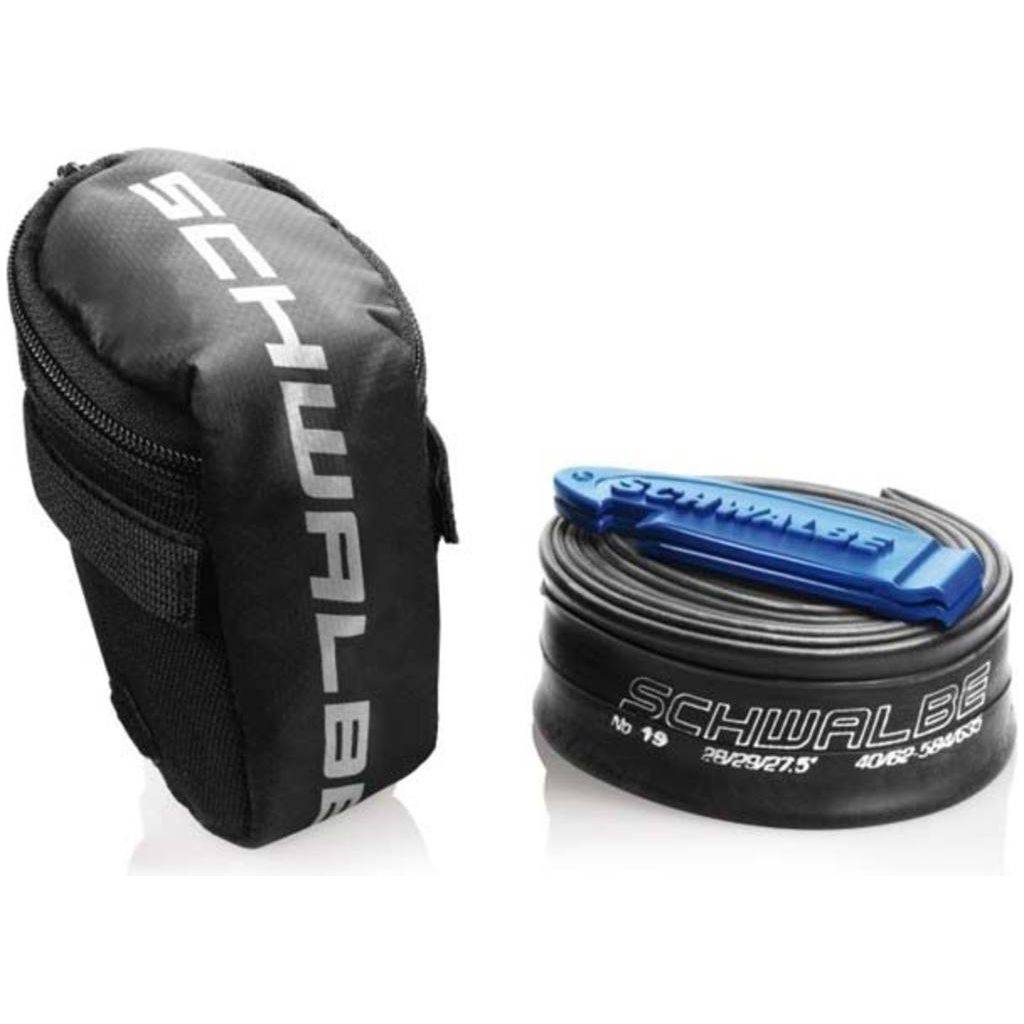 Zadeltas Schwalbe Zwart Inclusief Binnenband SV19 + 2 Bandenlichters - Le Coq Wielerartikelen
