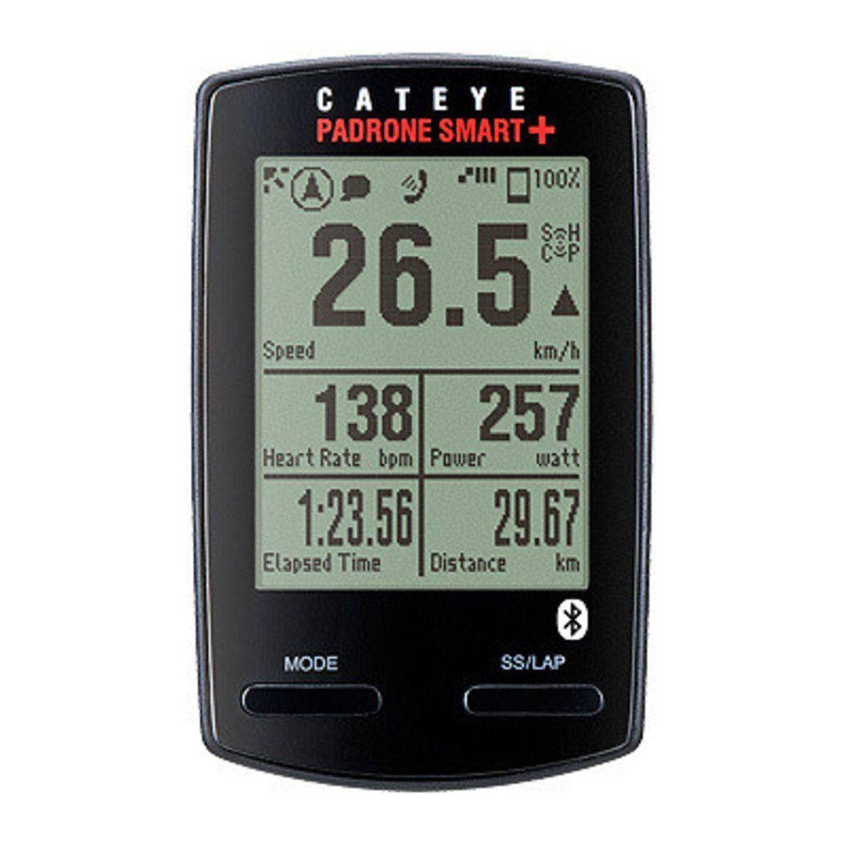 Fietscomputer Cateye Padrone Smart+ Cc-Sc100B Draadloos Bluetooth Zwart - Le Coq Wielerartikelen