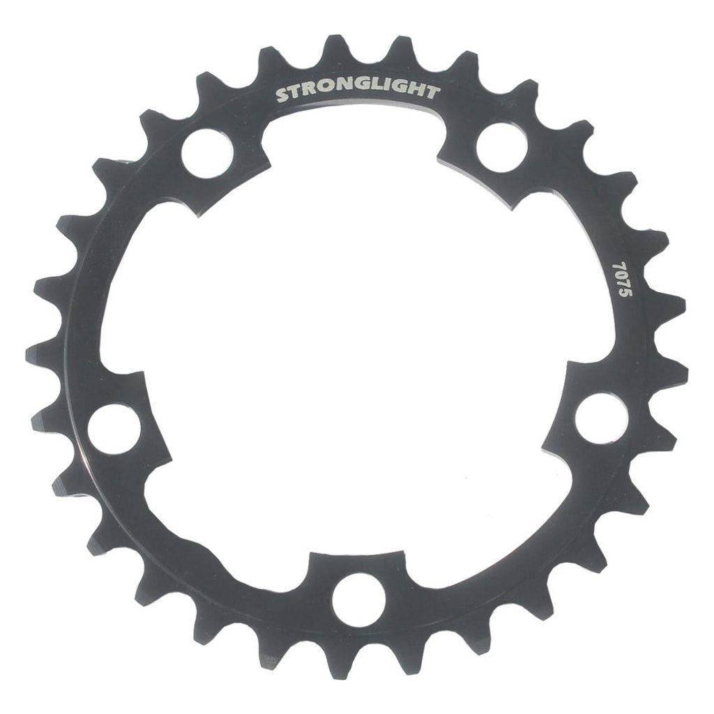 Sterklight 9-speed kettingblad Shimano Xc Zicral 32T in zwart, zichtbaar met steek 94 en licht aluminium ontwerp.