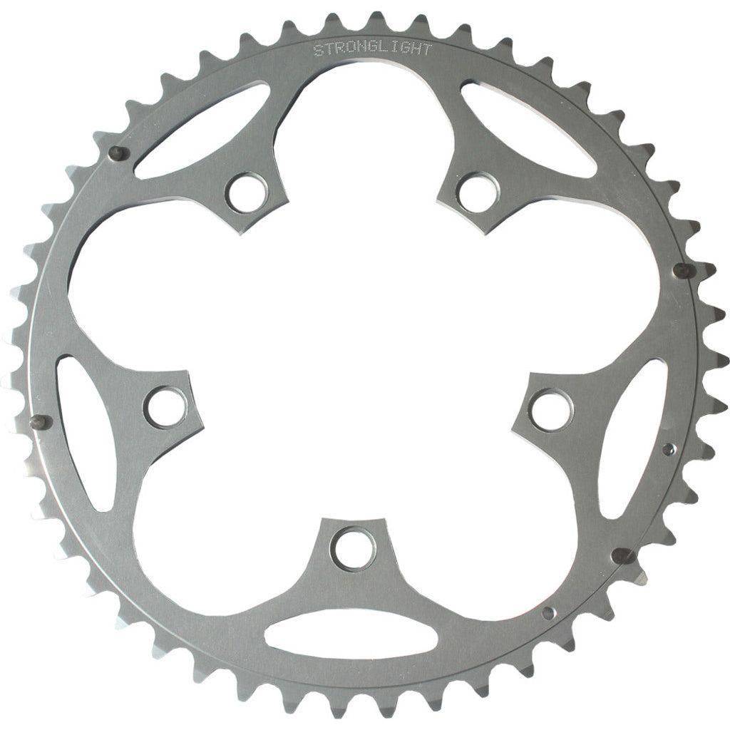 Sterklight kettingblad voor Shimano/Sram/Fsa, 52T, zilver, 10-speed, Dural, steek 110, geschikt voor racefiets