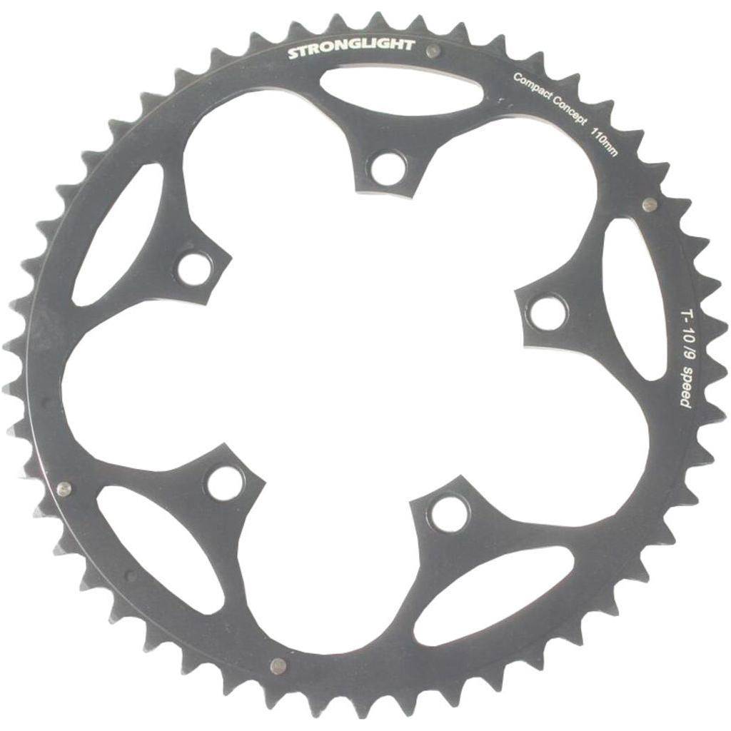 Stronglight kettingblad 10-speed, zwart, 48T, geschikt voor Shimano/Sram/FSA, Dural, steek 110, voor fietsaccessoire