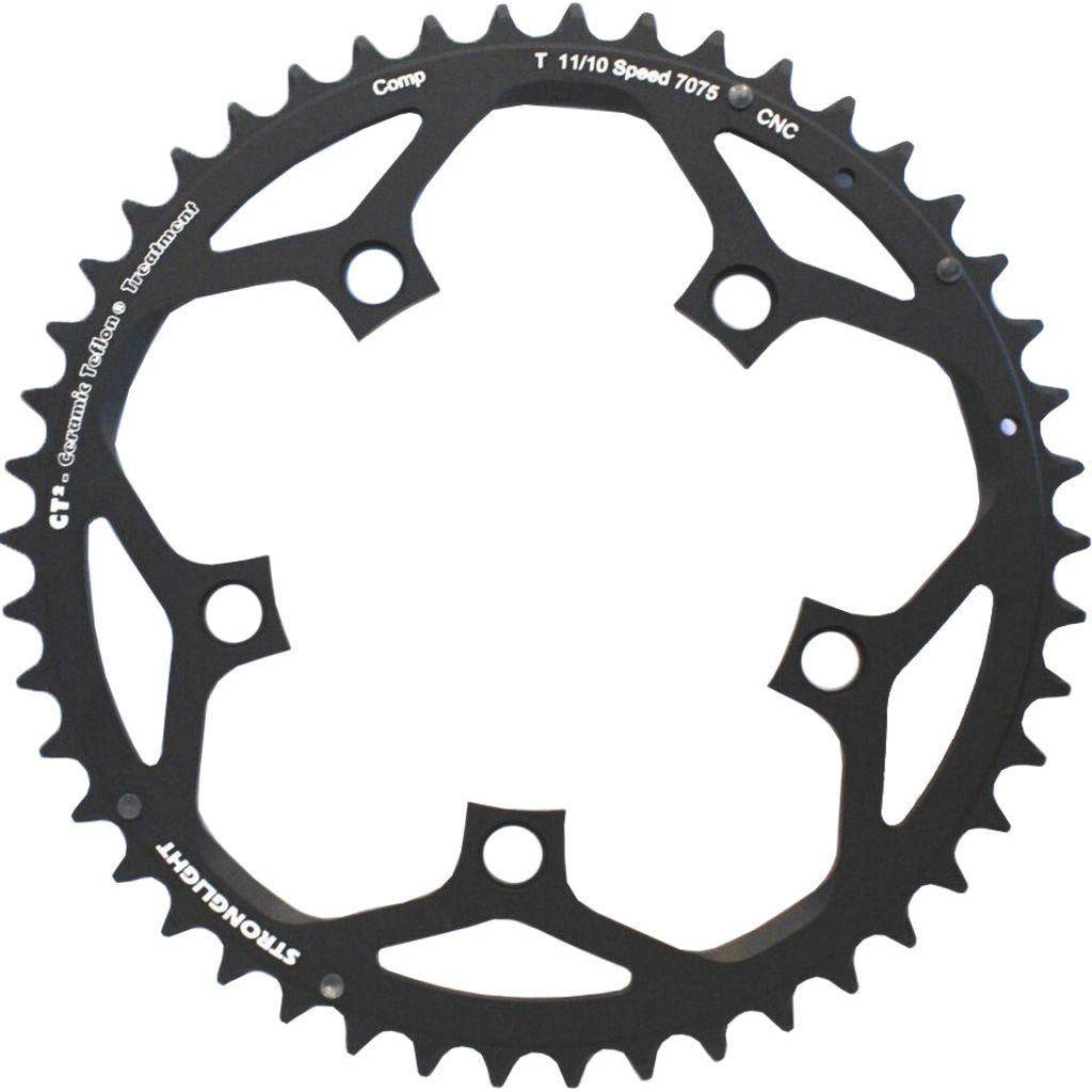 Sterklight 11-speed kettingblad voor Shimano, Sram en FSA, zwart, steek 110 mm, geschikt voor racefietsen.