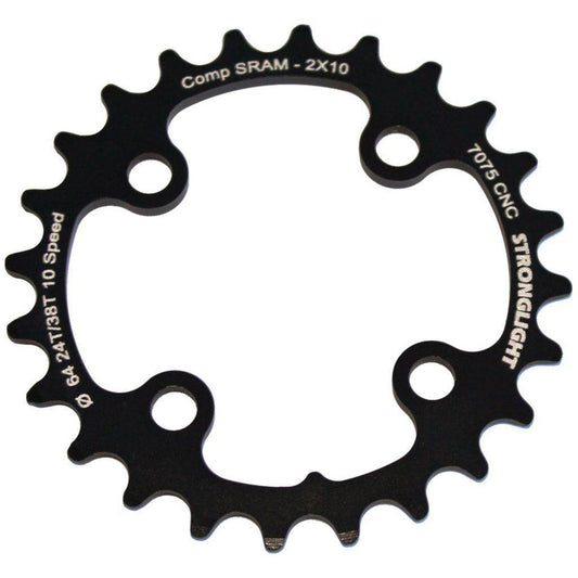 Stronglight Kettingblad Sram X0 Zicral 10V 24T Steek 64 Zwart - Le Coq Wielerartikelen