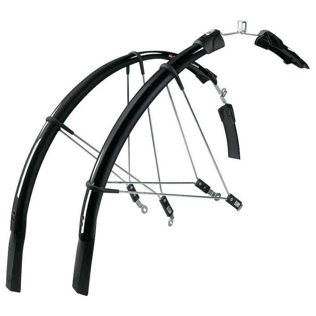 Zwart SKS Raceblade Long spatbordenset voor 28-inch fietsen, PVC, 25 mm breedte met quick release systeem