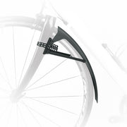 Zwart SKS S-Board voorspatbord voor 28" fiets, gemaakt van PVC, met quick release bevestiging op de afbeelding