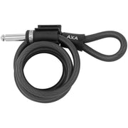 Zwarte Axa Solid Plus ART 2 ringslot met Newton plug-in kabel Pi150 voor extra fietsbeveiliging