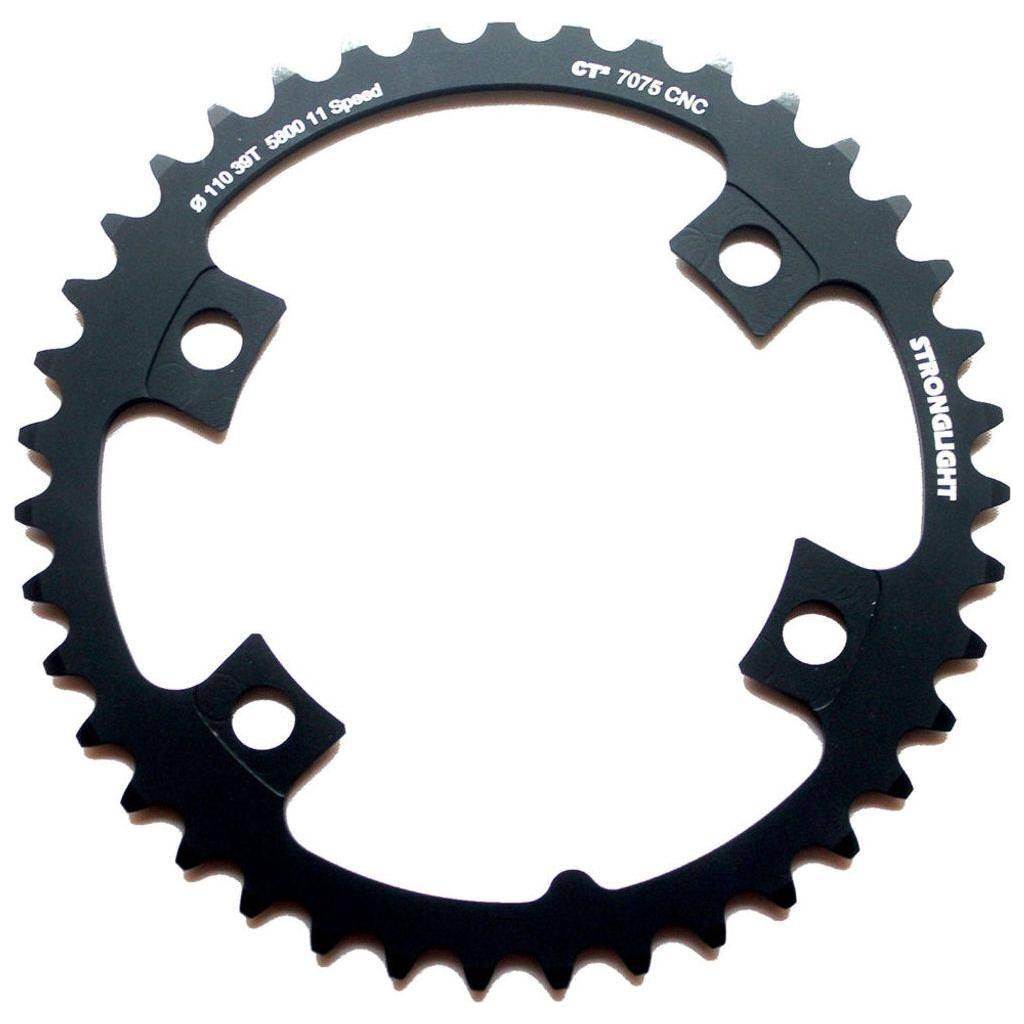 Sterklight Shimano 105 FC-5800 Zicral 11-speed kettingblad, 39T zwart, met steek 110 voor racefiets.