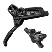 Zwart Sram Rem Level TL DB schijfrem voor mountainbike, inclusief remblok en bevestigingsonderdelen, zichtbaar in de afbeelding.