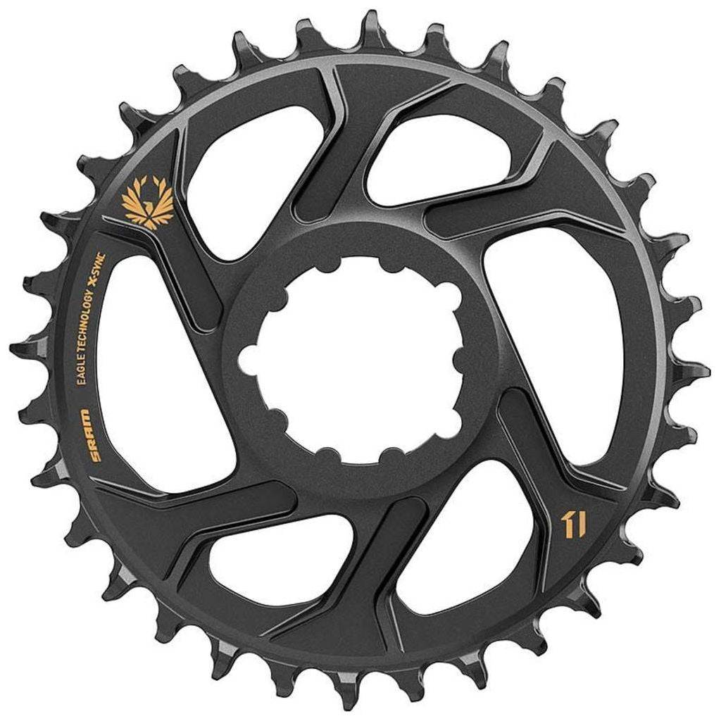 Sram XX1 Eagle kettingblad 12-speed, zwart/goud, direct mount, 3 mm offset, voor optimale prestaties op mountainbikes