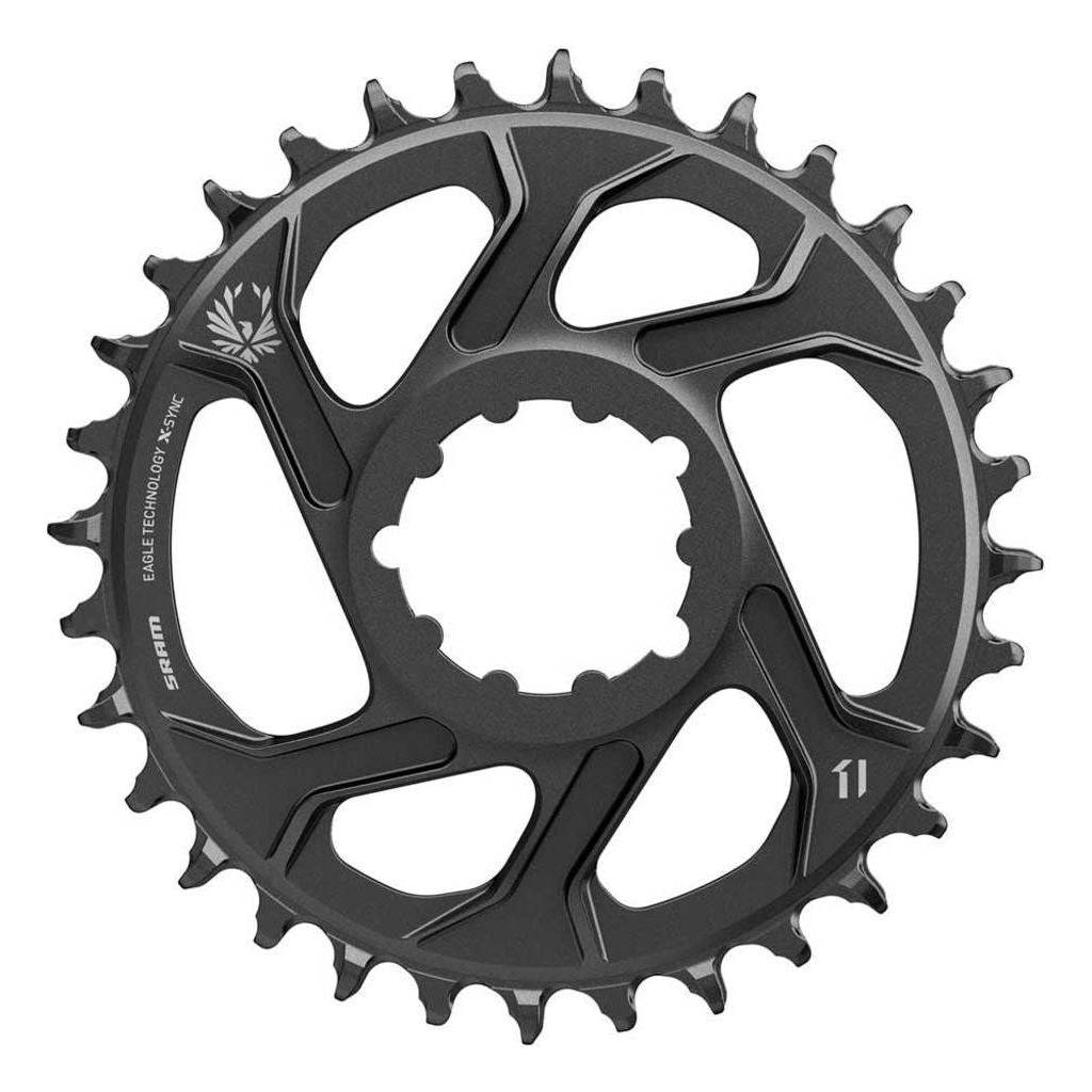 Zwart Sram XX1/X01/GX Eagle Boost 12-speed direct mount kettingblad met 3mm offset voor mountainbikes.