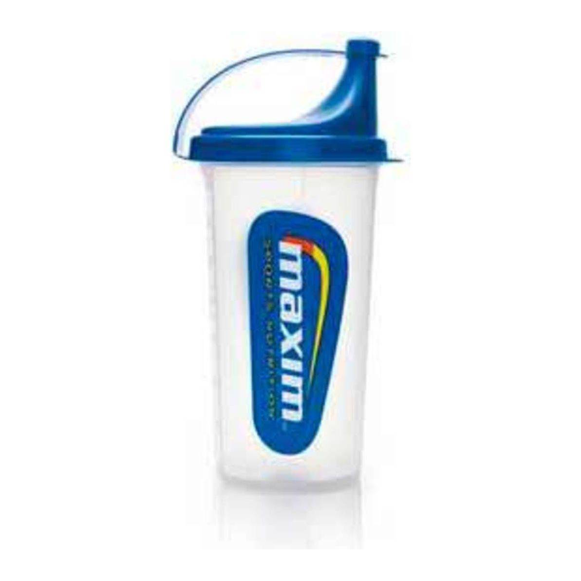 Blauwe Maxim Bidon Shaker van 700 ml voor sportdranken en smoothies, stevige plastic fles met draaidop.