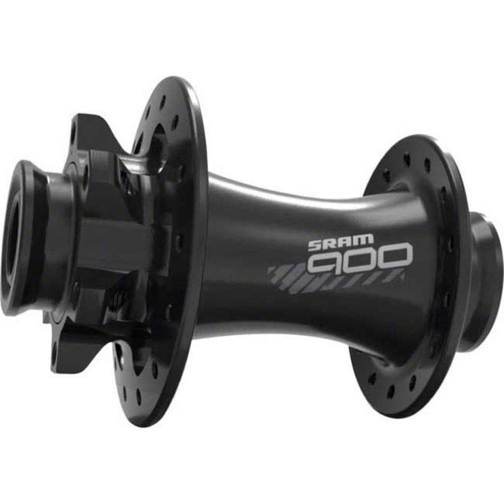 Zwarte Sram Naaf V 900 MTB 32G voor racefiets met naaf en snelwisselsysteem, zichtbaar in de afbeelding.