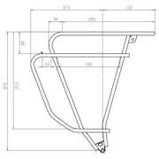 Zwart Tubus Logo Evo achterdrager voor 26/28 inch fietsen, stevige bagagedrager met frame-montage.