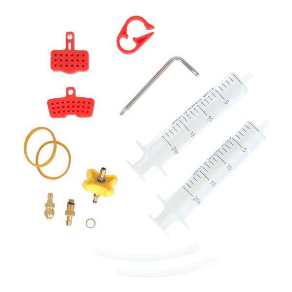 Edge ontluchtingsset voor Sram Bleeding Edge remmen, inclusief slangen en gereedschap voor het ontluchtproces.