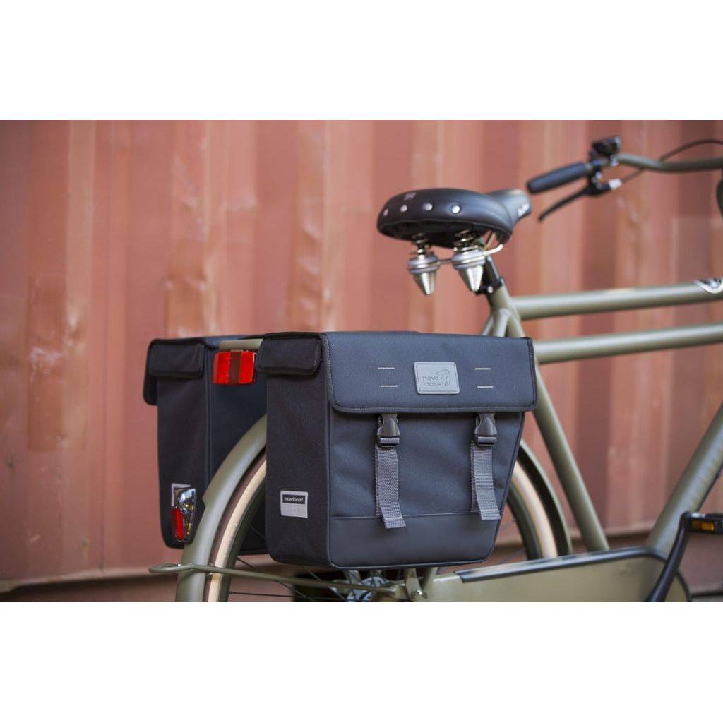 Dubbele Fietstas New Looxs Origin Hybride Schuin Zwart 33 Liter - Le Coq Wielerartikelen