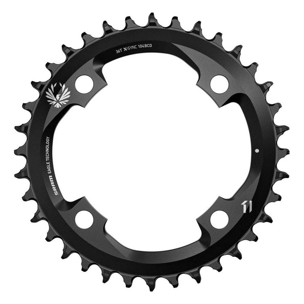Sram Eagle kettingblad voor 12-speed fietsen, zwart metalen kettingblad met tanden, close-up van de productdetails