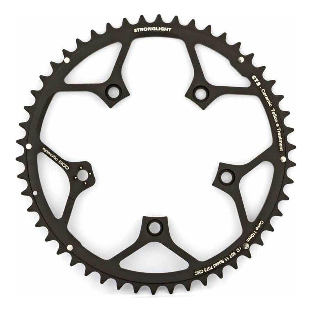 Stronglight Kettingblad Campagnolo Super Rec/Record/Chorus Type D Ct2 11V 50T Steek 110 Zwart - Le Coq Wielerartikelen