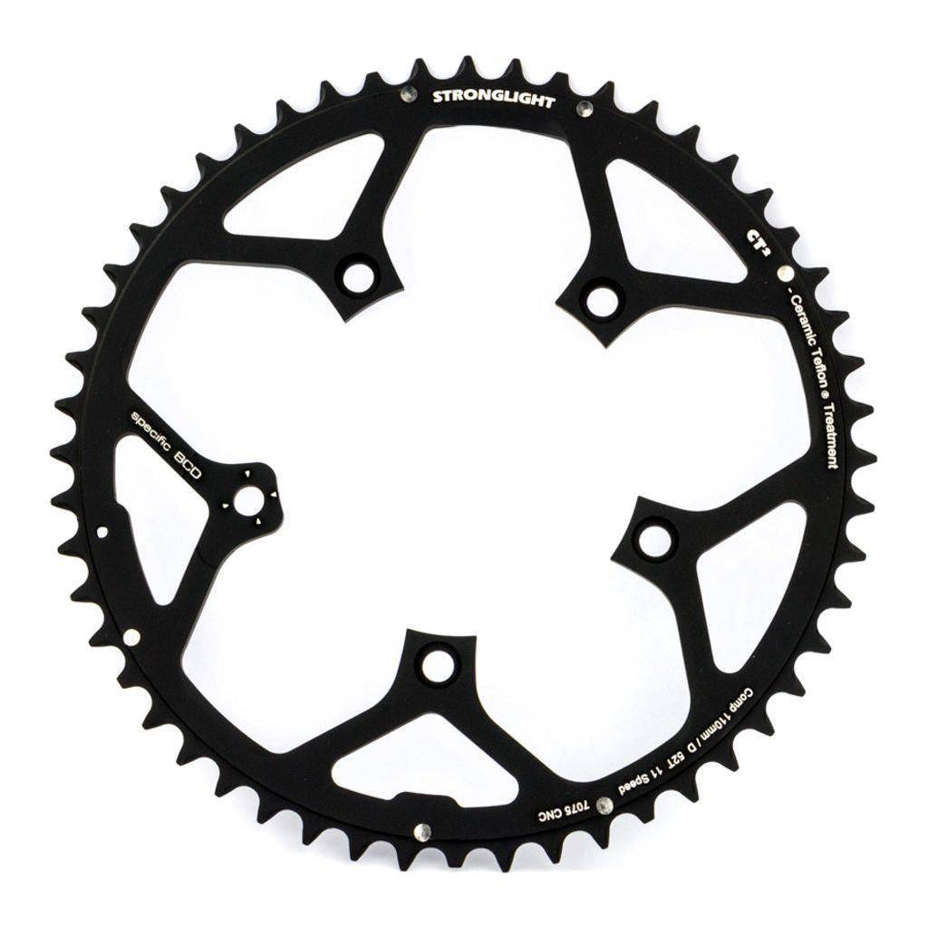 Stronglight Kettingblad Campagnolo Super Rec/Record/Chorus Type D Ct2 11V 52T Steek 110 Zwart - Le Coq Wielerartikelen