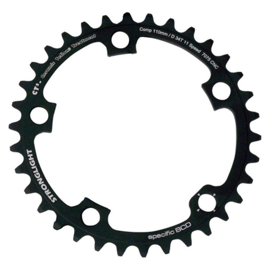 Stronglight Kettingblad Campagnolo Super Rec/Record/Chorus Type D Ct2 11V 34T Steek 110 Zwart - Le Coq Wielerartikelen