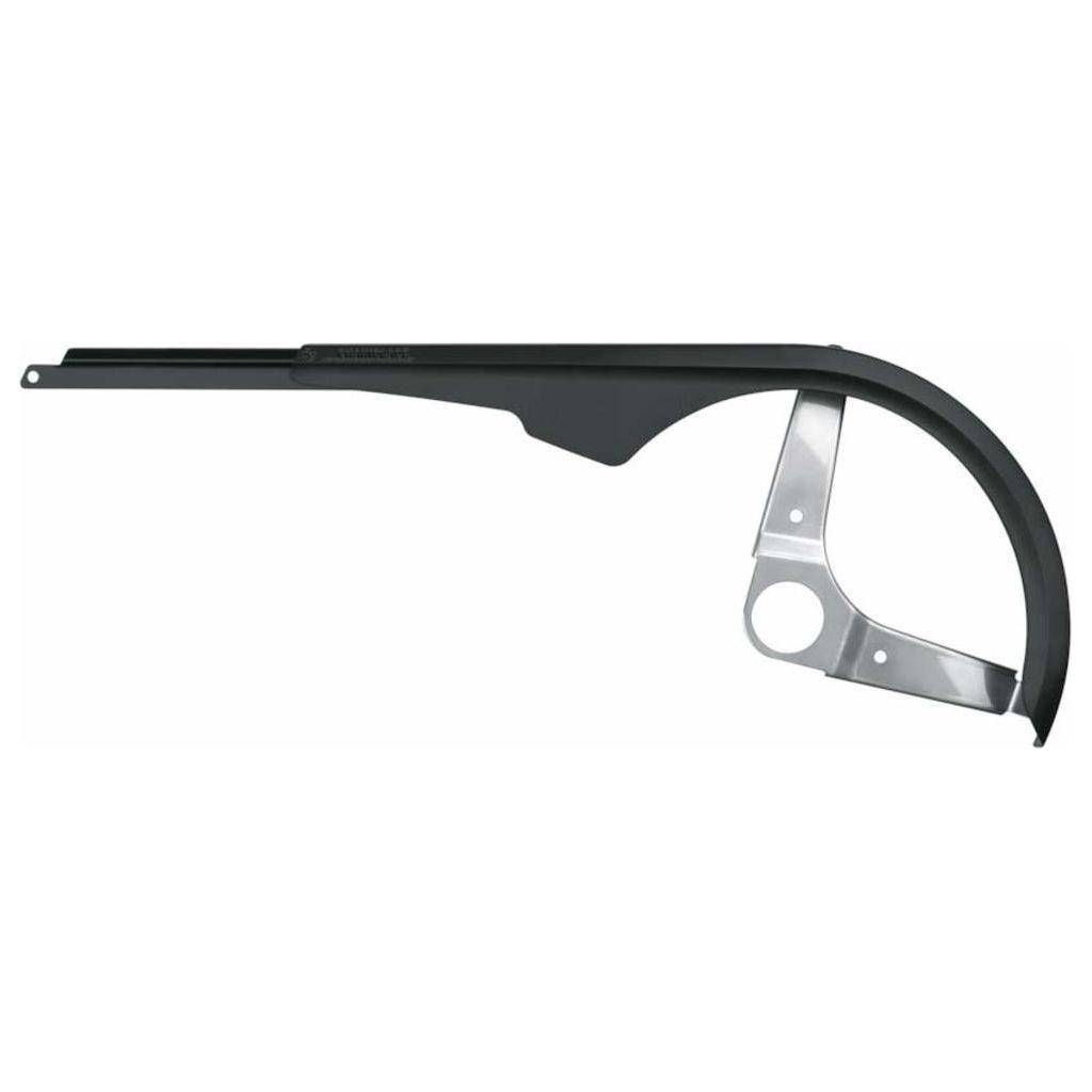 Zwarte SKS Chainblade kettingscherm voor 26/28 inch fietsen, beschermt de ketting en voorkomt vuilophoping.