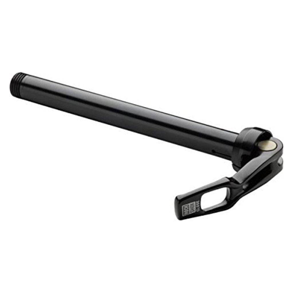 Sram Naaf Blocage Maxle Lite 110/15 voor mountainbike, close-up van de naaf en snelspanner in zwart.