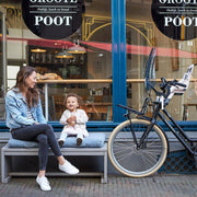 Urban Iki Bincho Black fietsstuur voorzitje accessoire, zwart kunststof met bevestigingsmechanisme, geschikt voor kinderfietsen
